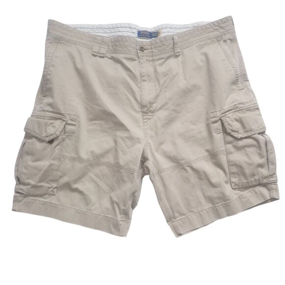 Polo Ralph Lauren Men's 100% Cotton Cargo Shorts‎ Khaki/Tan 46 b Preppy - Picture 1 of 5